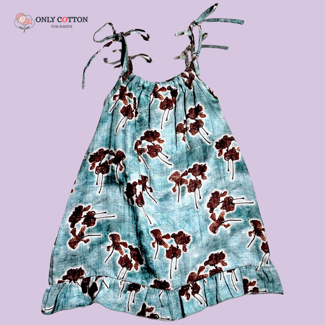 Organic Cotton Muslin Camisole Dress/ Girls Jhabla Set - English Colours Set of Three