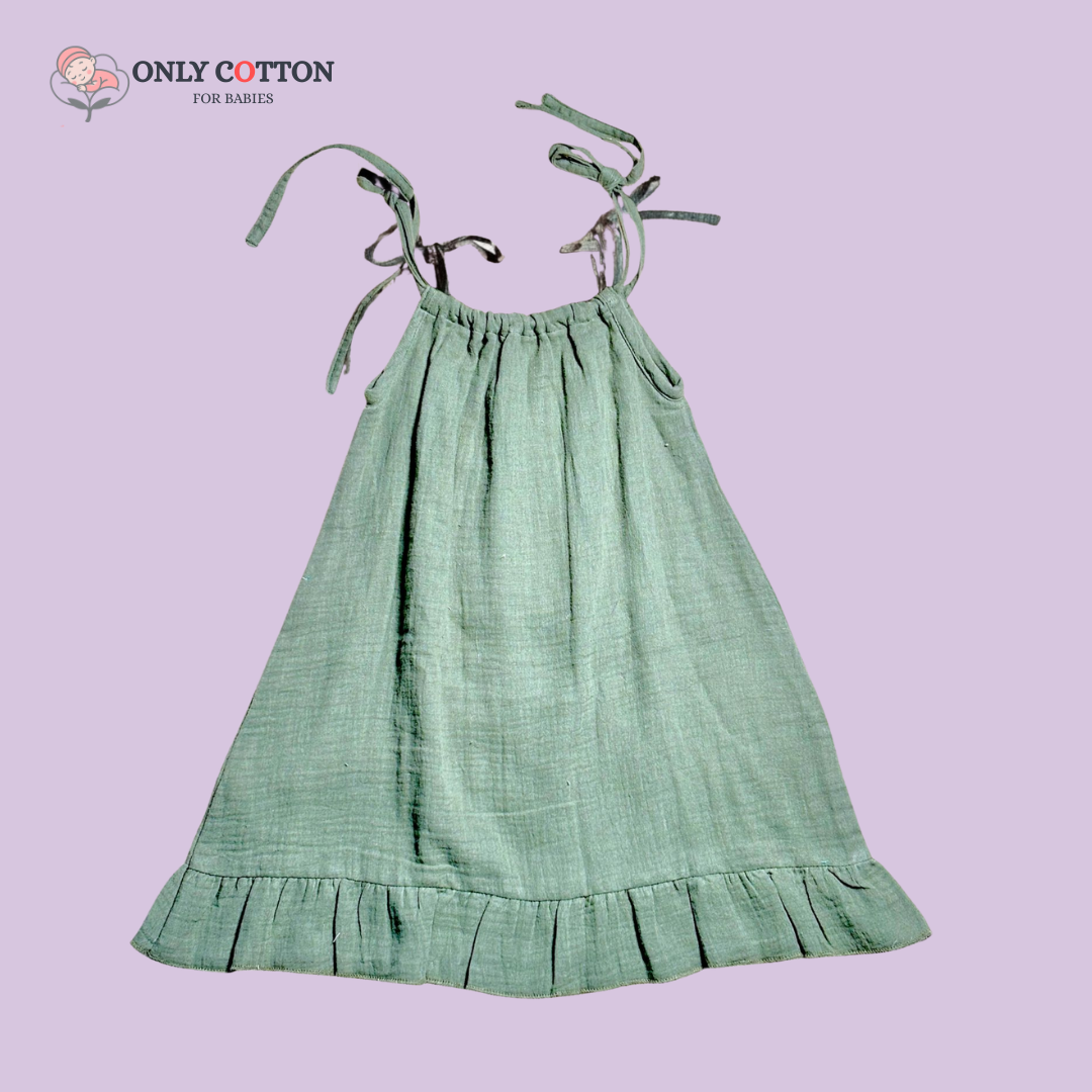 Organic Cotton Muslin Camisole Dress/ Girls Jhabla Set - English Colours Set of Three