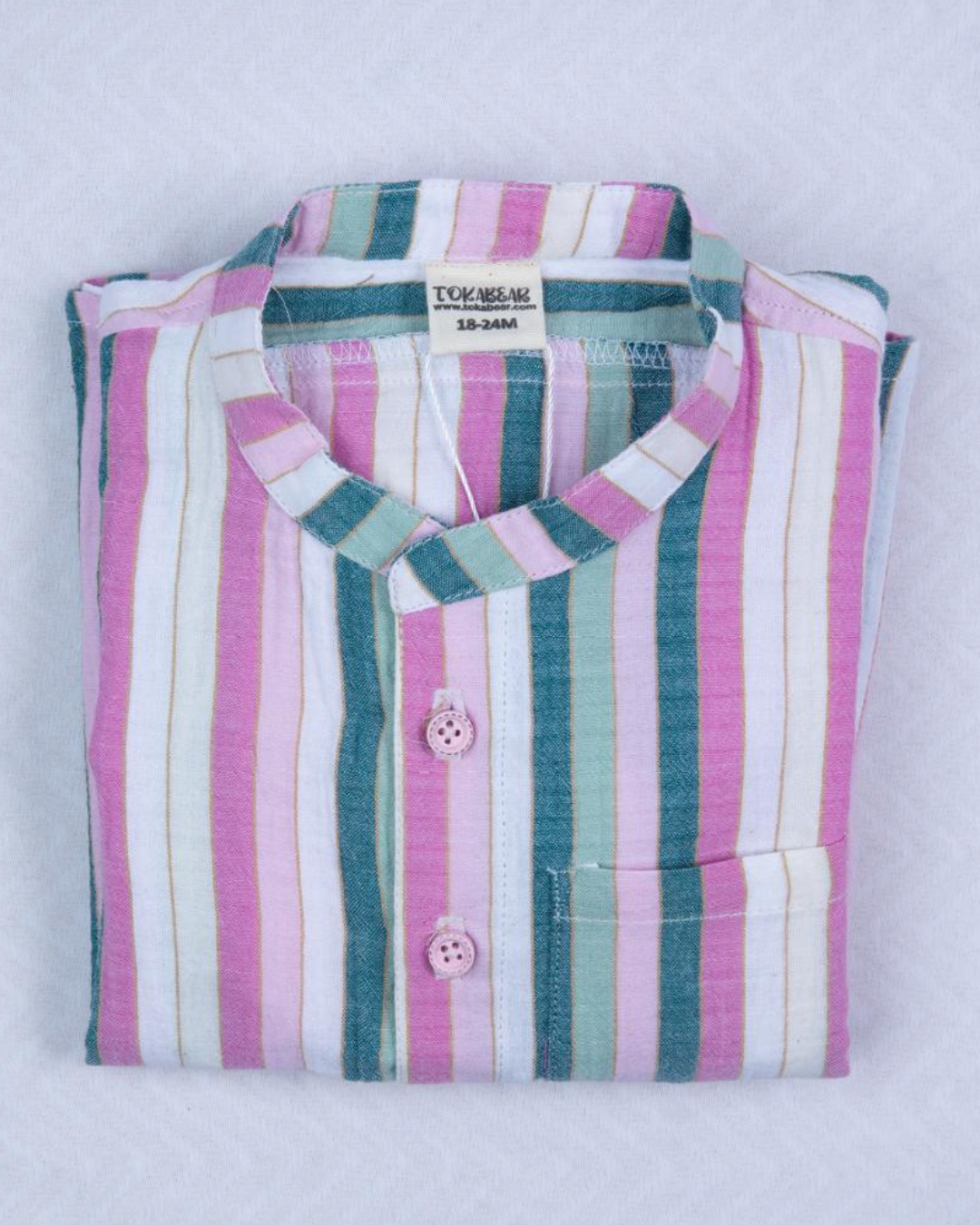 Organic Cotton Muslin Full Sleeve Shirt for Boys – Mandarin Collar