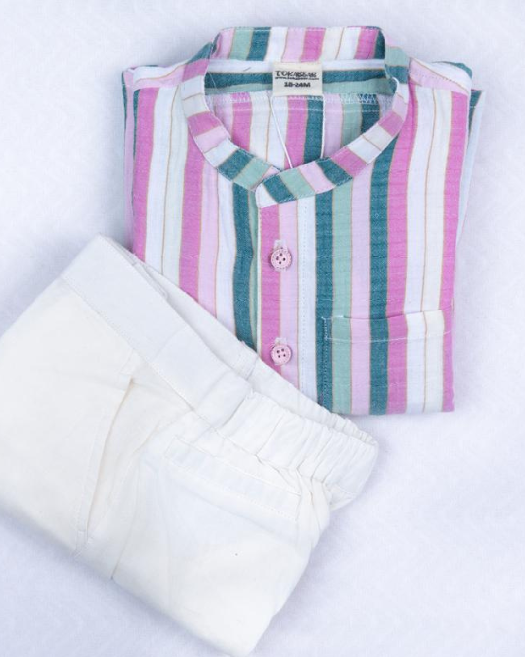Organic Cotton Muslin Full Sleeve Shirt for Boys – Mandarin Collar