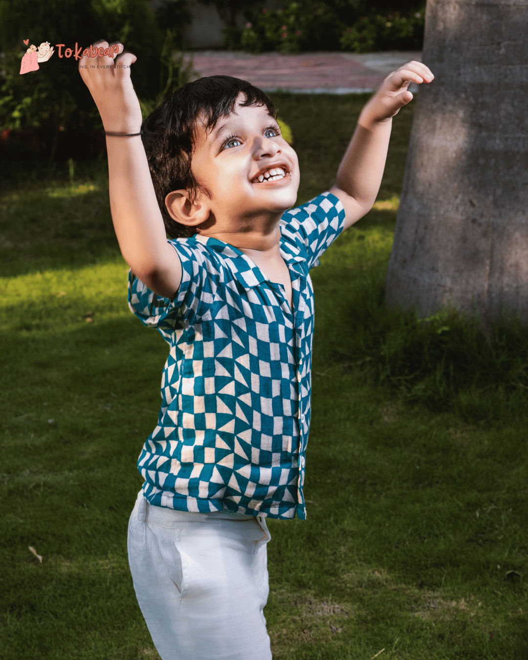 Organic Cotton Muslin Half-Sleeve Shirt for Boys – Resort Collar