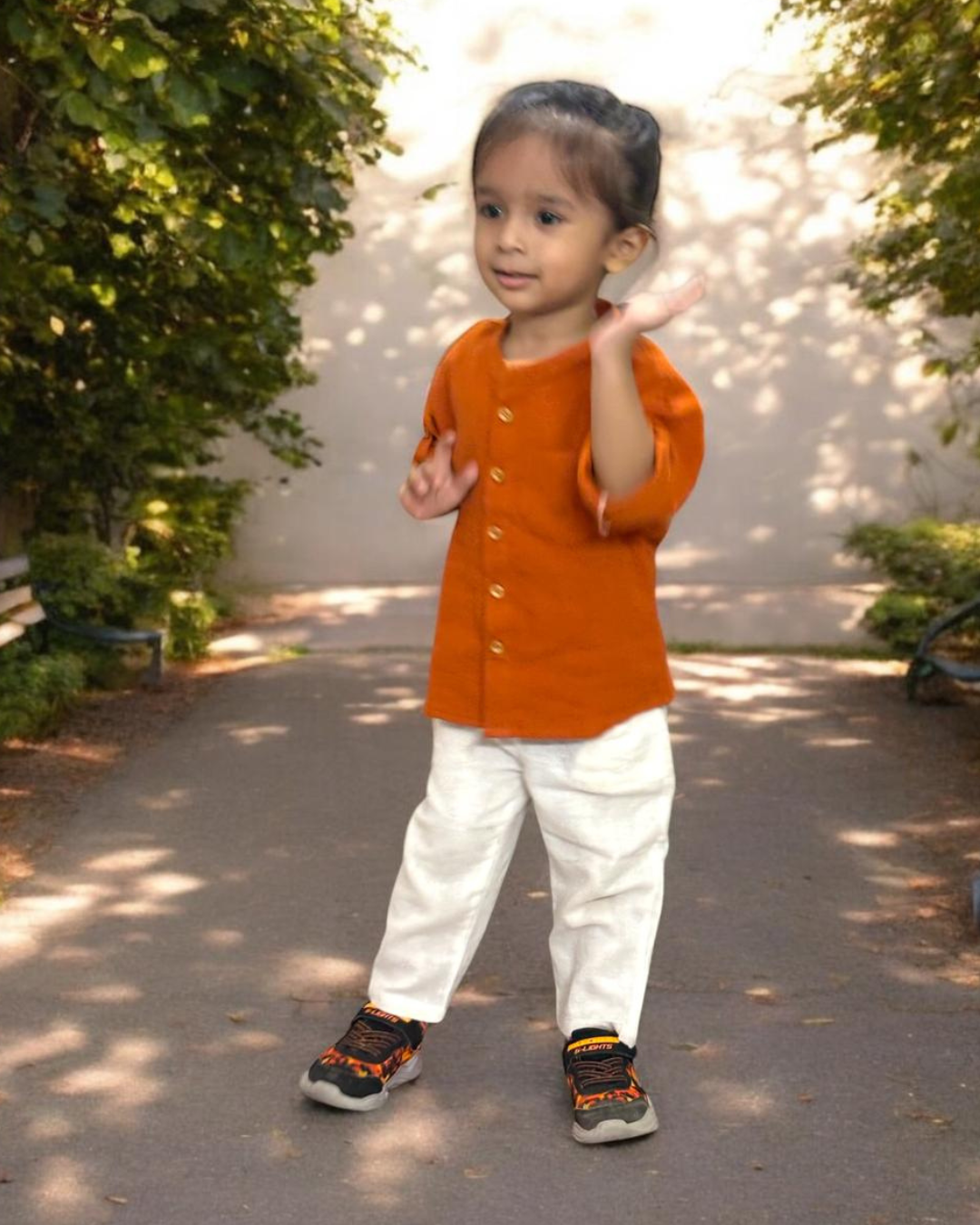 Organic Cotton Muslin Full Sleeve Shirt for Boys – Mandarin Collar