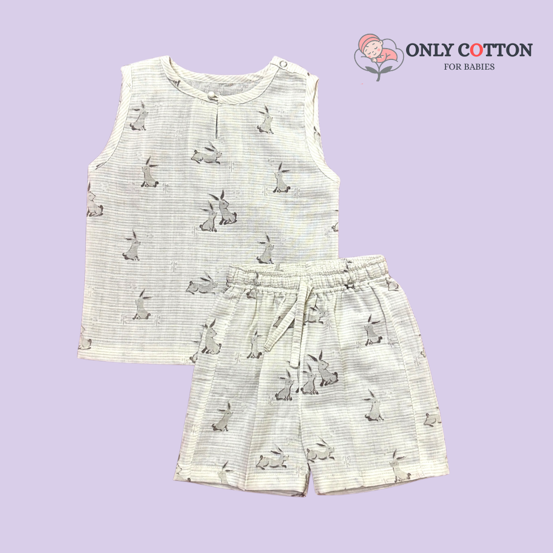 Organic Cotton Mulin Jhabla with Nikkar (Combo of 3 sets - Surprise Combo)