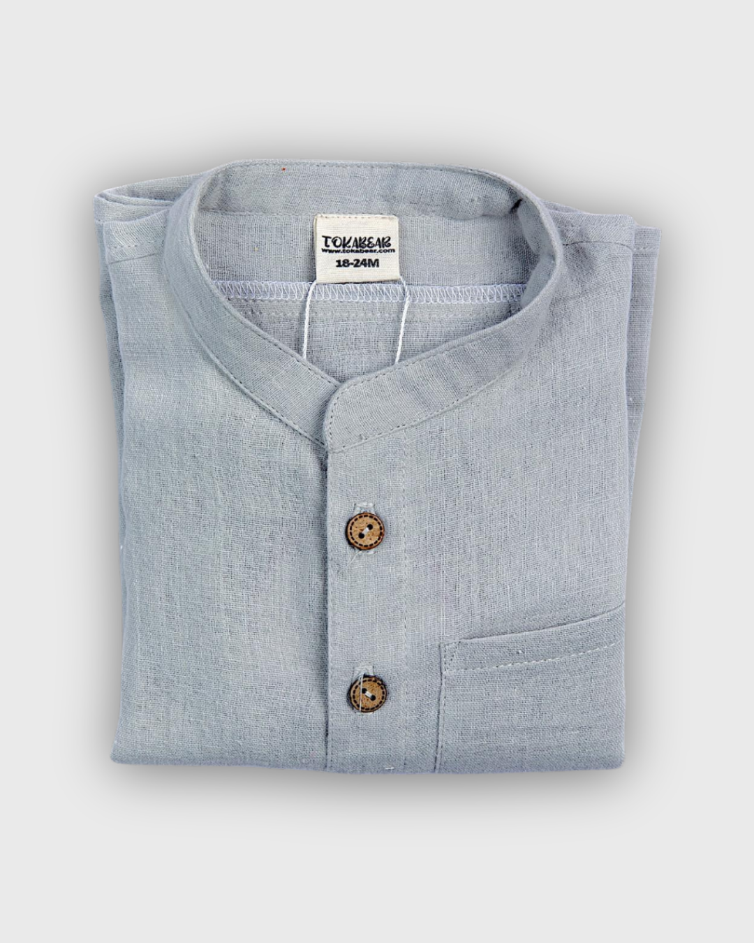 Organic Cotton Muslin Full Sleeve Shirt for Boys – Mandarin Collar