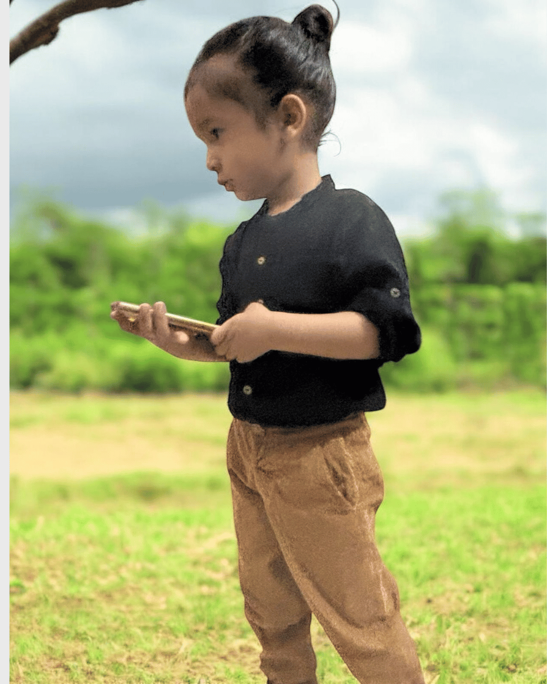 Organic Cotton Muslin Full Sleeve Shirt for Boys – Mandarin Collar