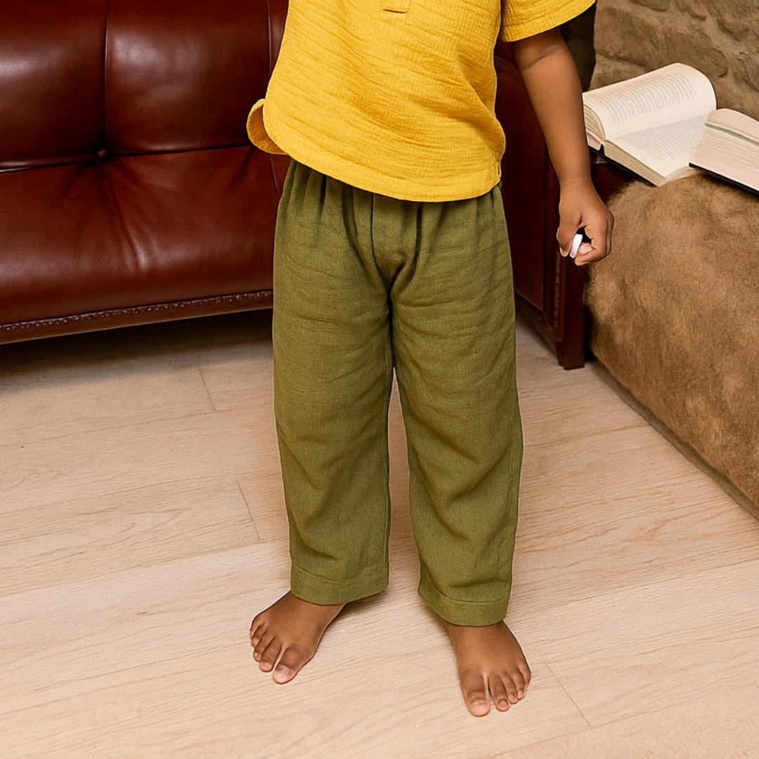 Organic Cotton Muslin Bottoms with Adjustable Waistband (Set of 3)