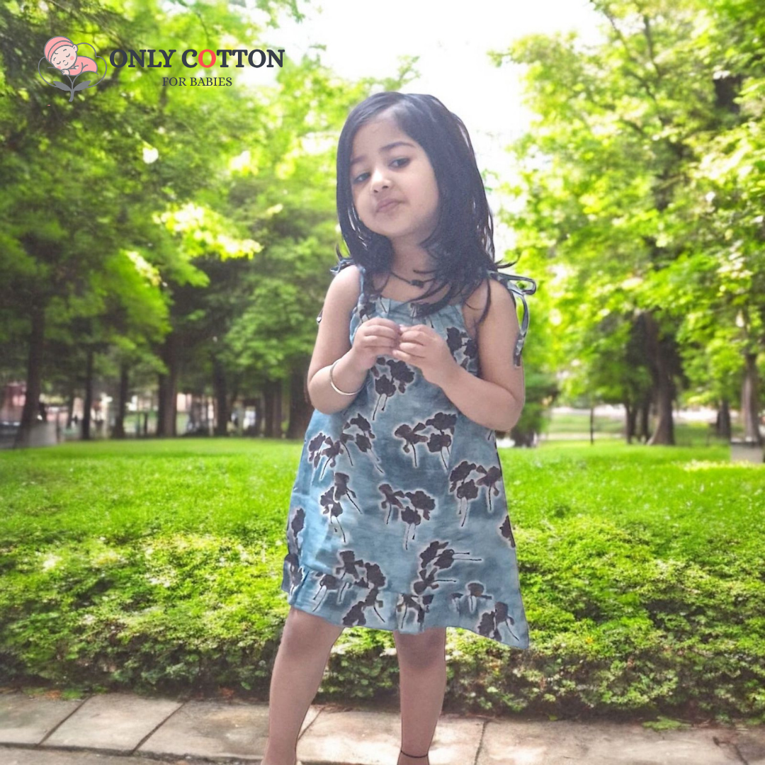 Organic Cotton Muslin Camisole Dress/ Girls Jhabla Set - English Colours Set of Three
