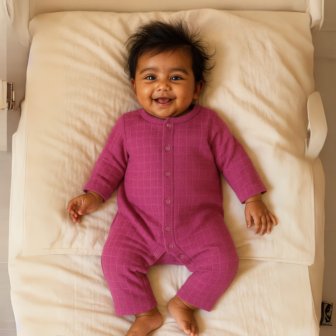 Organic Cotton Muslin Snap Up Rompers - Combo of 2 (Tie Die + Purple)