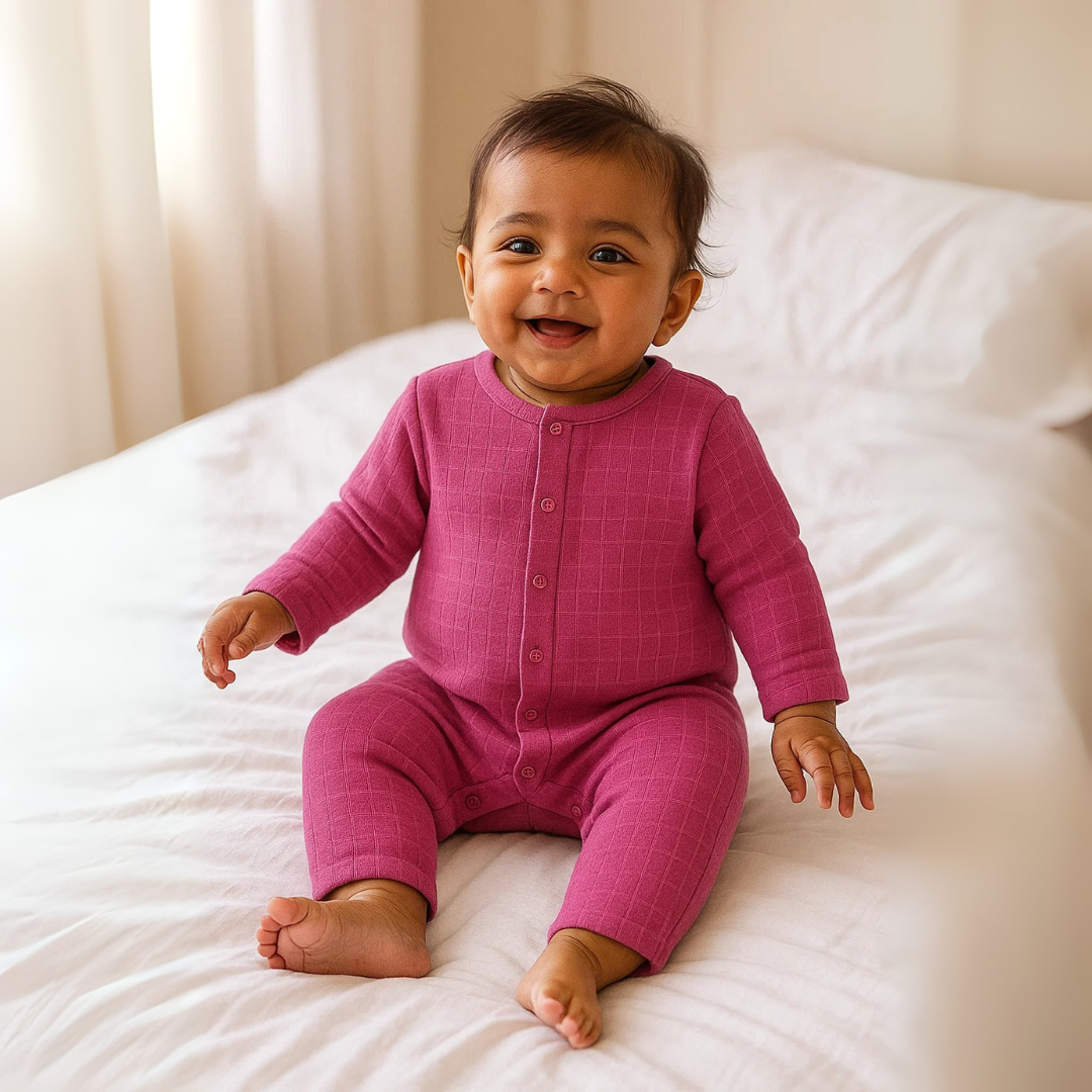 Organic Cotton Muslin Snap Up Rompers - Combo of 2 (Tie Die + Purple)