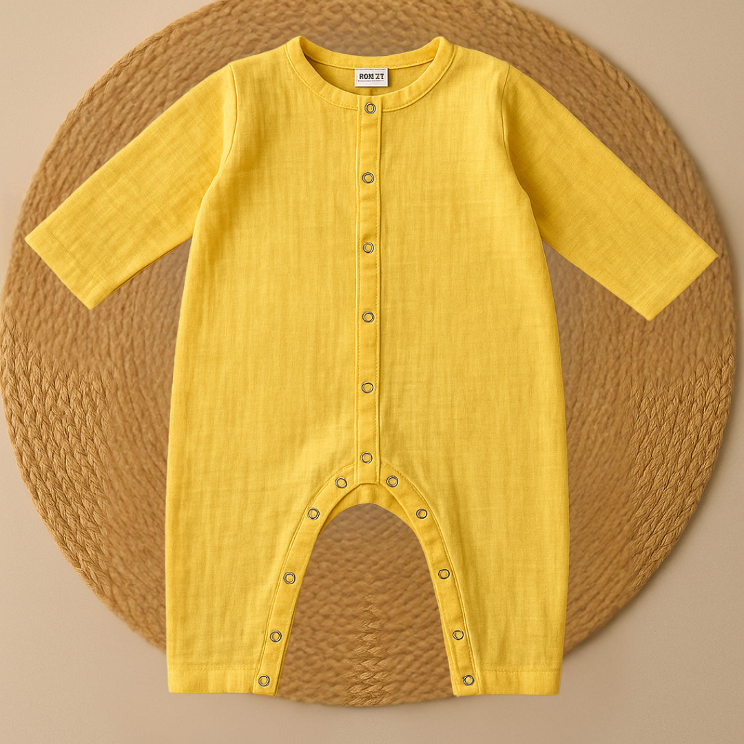 Organic Cotton Muslin Snap Up Rompers - Combo of 2 (Fruits)