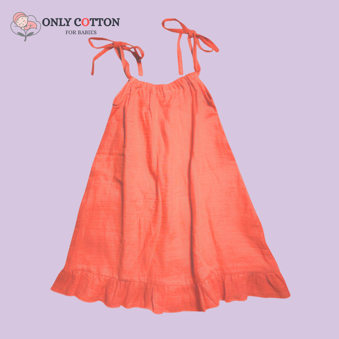 Organic Cotton Muslin Camisole Dress/ Girls Jhabla Set - Indian Colours Set of Four