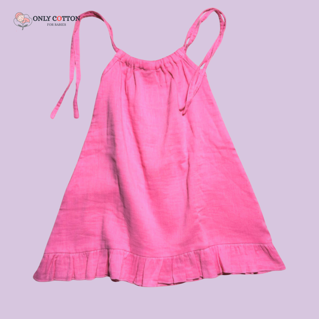 Organic Cotton Muslin Camisole Dress/ Girls Jhabla Set - Indian Colours Set of Four