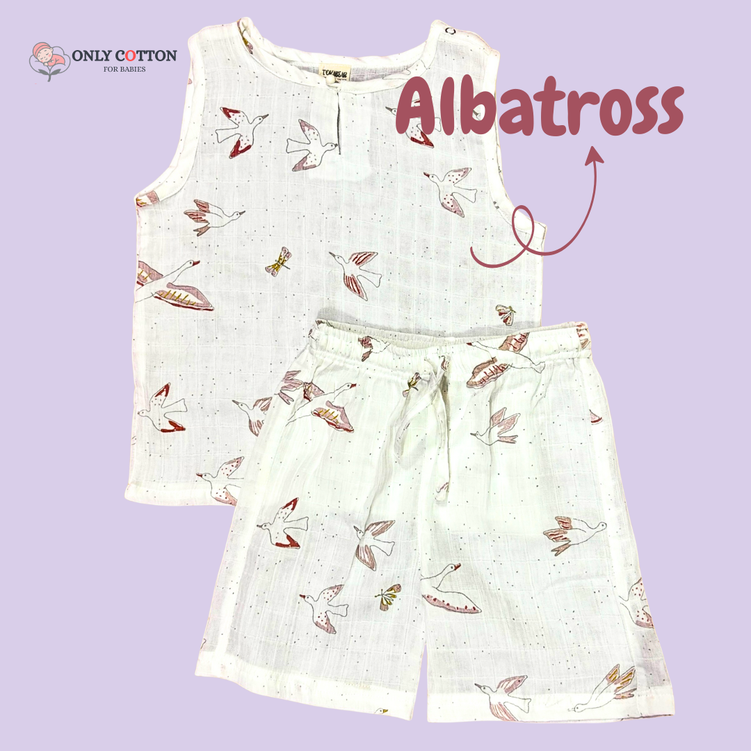 Organic Cotton Mulin Jhabla with Nikkar (Combo of 3 sets - Surprise Combo)