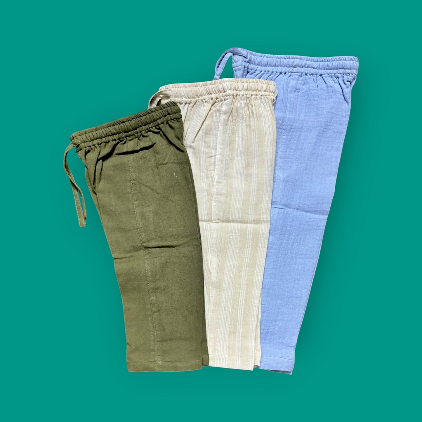 Organic Cotton Muslin Bottom Wear for Kids – Adjustable Waist
