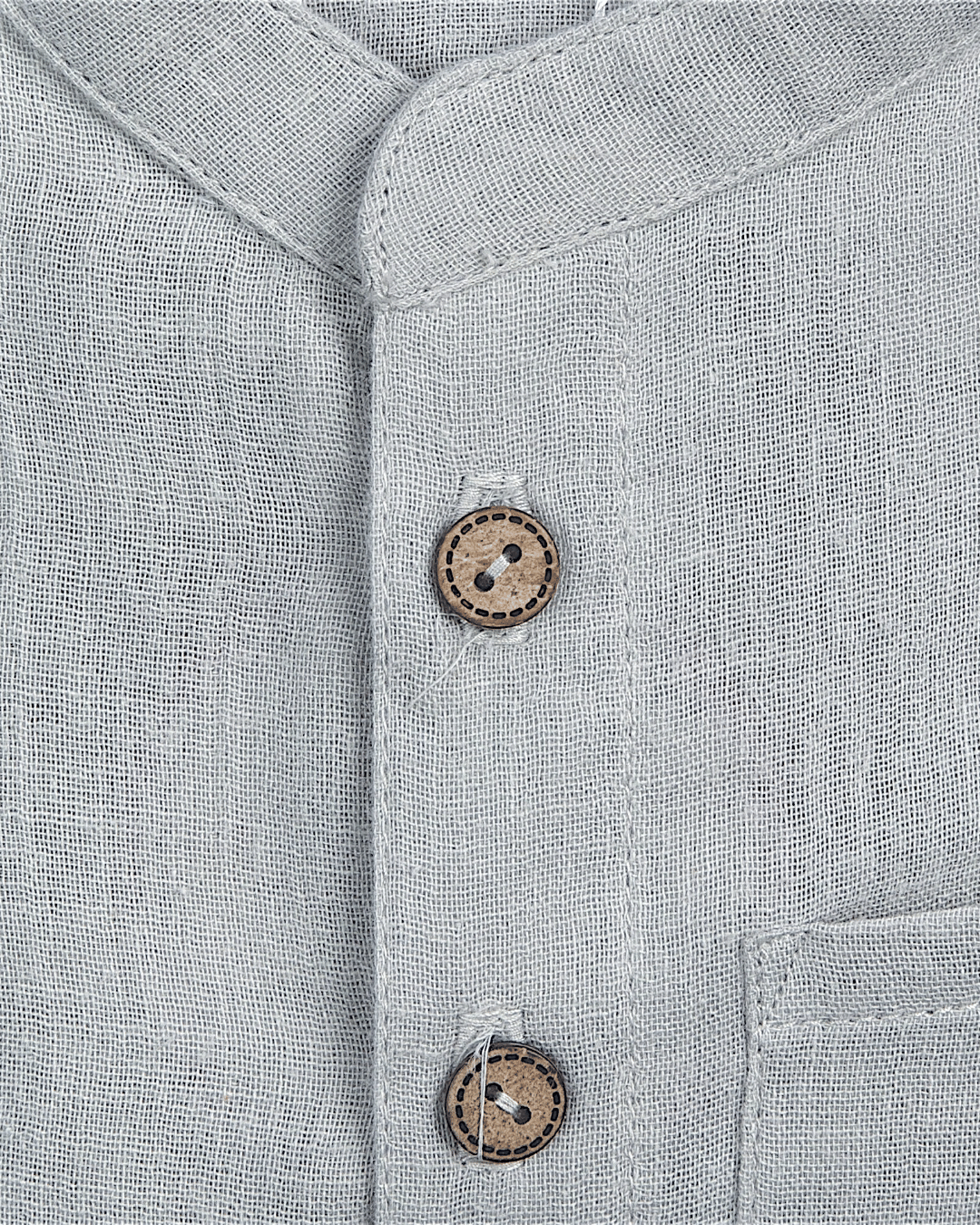 Muslin Shirt Mandarin Collar Grey 3
