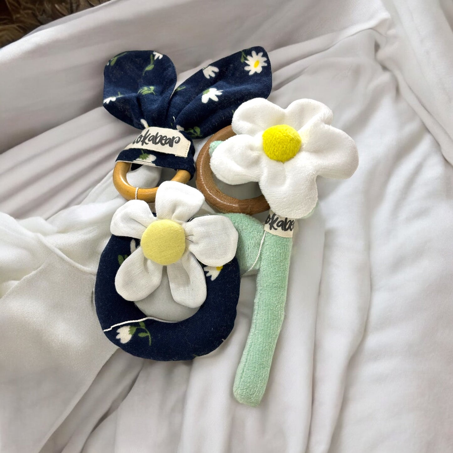 Rattle & Teether Set for Babies – Flower Bouquet Design