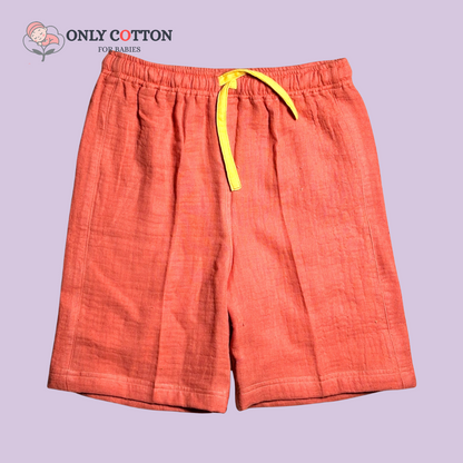 Organic Cotton Muslin Unisex Colourblocked Jhabla Sets with Patched Pockets