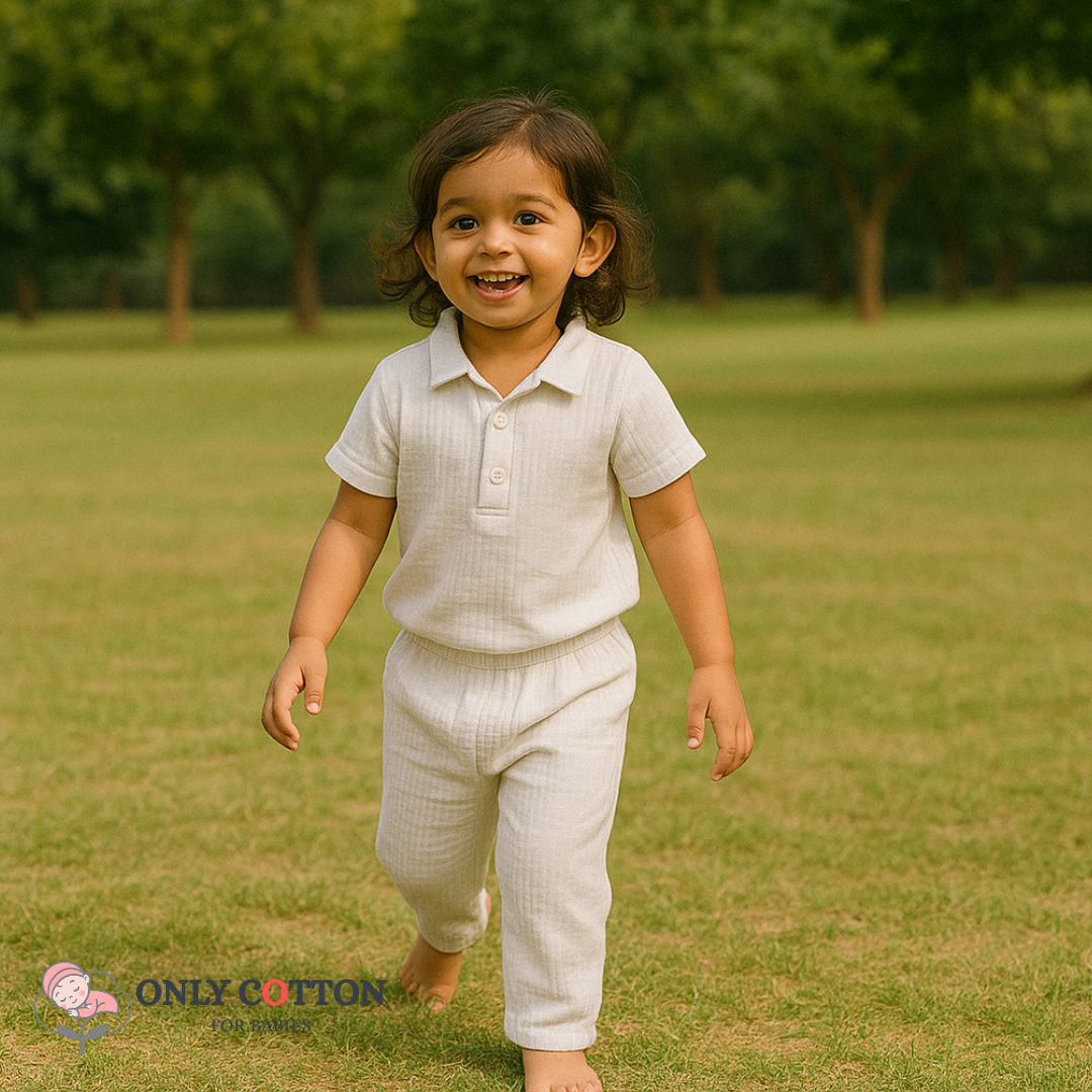 Muslin Polo Tee with Full Length Pajama - Combo of 4 Sets