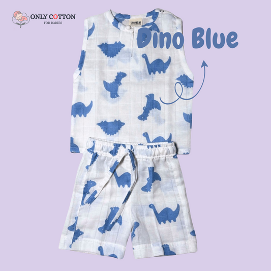Organic Cotton Mulin Jhabla with Nikkar (Combo of 3 sets - Surprise Combo)