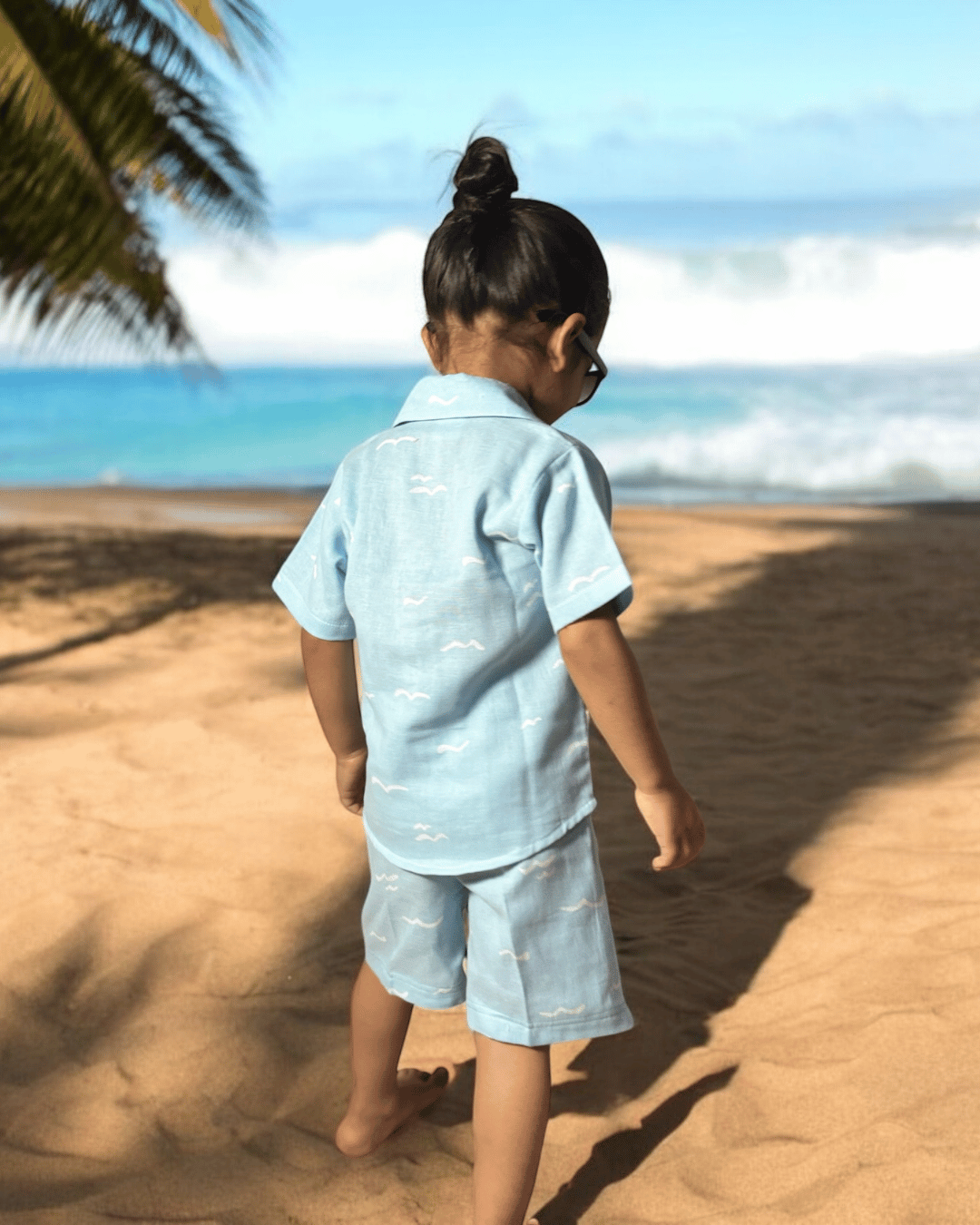 Short Sleeve Resort Collar Shirt with Shorts - Unisex Muslin Co-ord Set