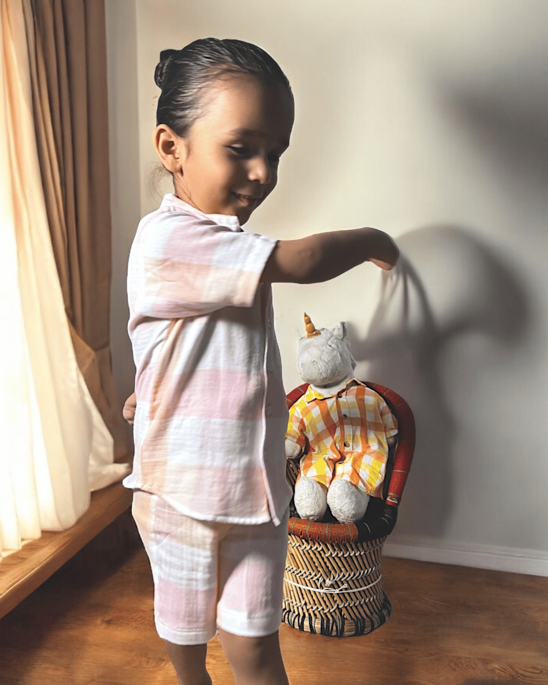 Short Sleeve Resort Collar Shirt with Shorts - Unisex Muslin Co-ord Set