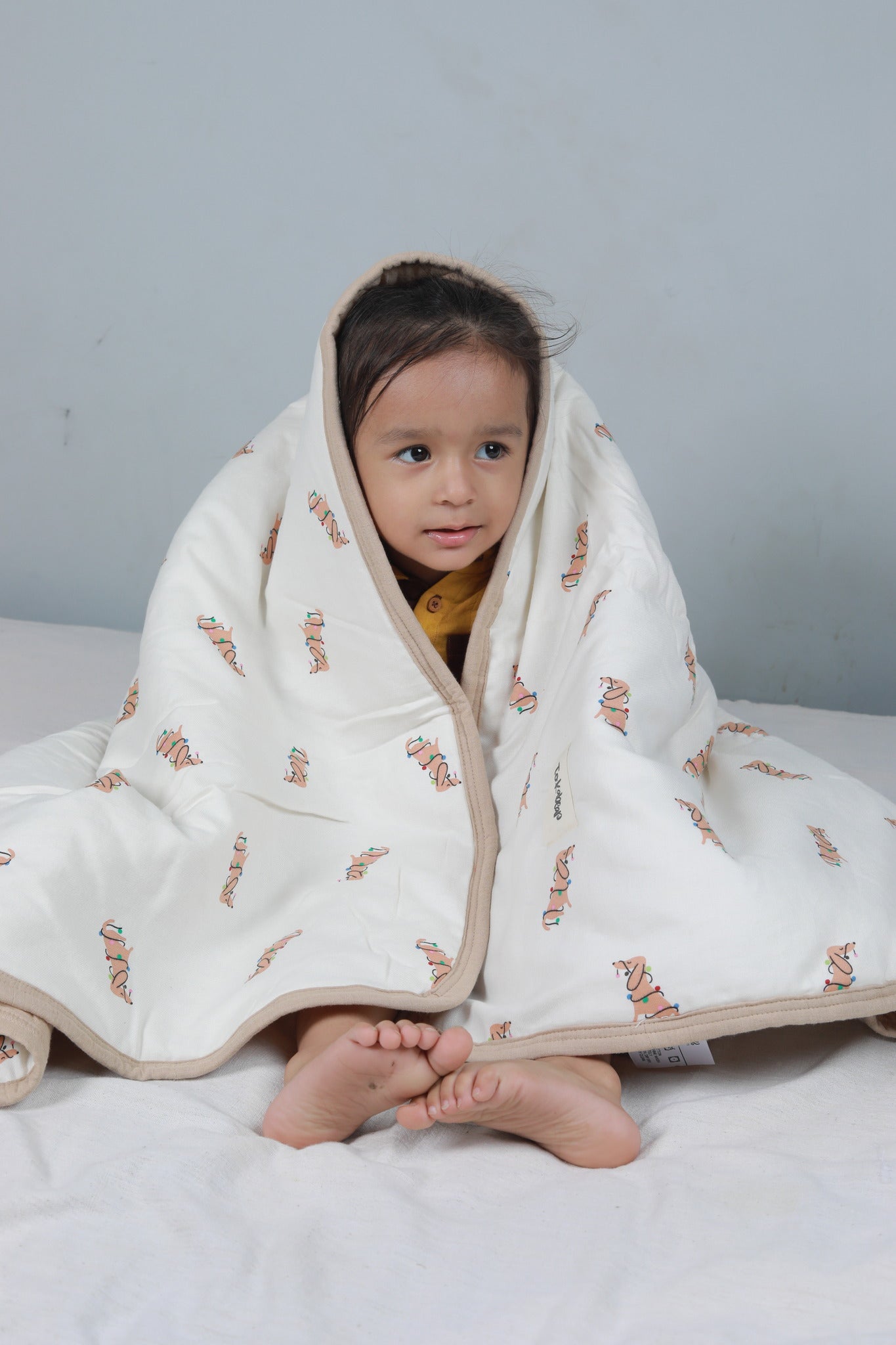 Soft Flannel and Muslin Quilted Toddler Blanket for Toddlers – Dachshund in Christmas Lights