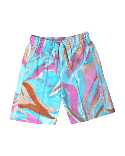 Short Sleeve Resort Collar Shirt with Shorts - Unisex Muslin Co-ord Set