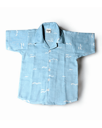 Short Sleeve Resort Collar Shirt with Shorts - Unisex Muslin Co-ord Set