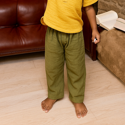 Organic Cotton Muslin Bottoms with Adjustable Waistband (Set of 3)