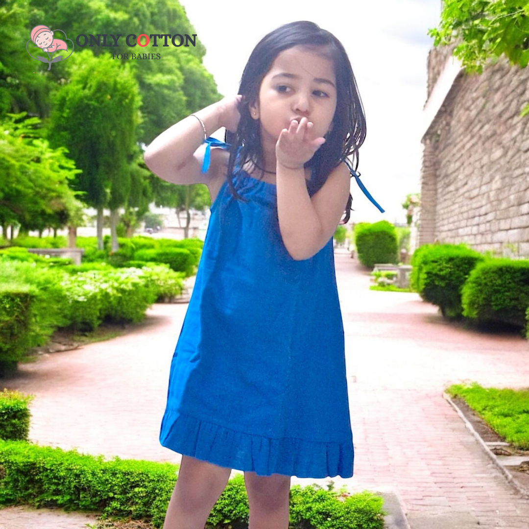 Organic Cotton Muslin Camisole Dress/ Girls Jhabla Set - English Colours Set of Three