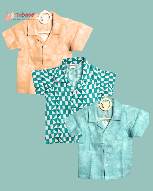 Organic Cotton Muslin Half Sleeve Resort Collar Shirts - Combo of 3