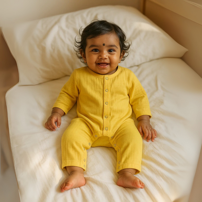 Organic Cotton Muslin Snap Up Rompers - Combo of 2 (Fruits)