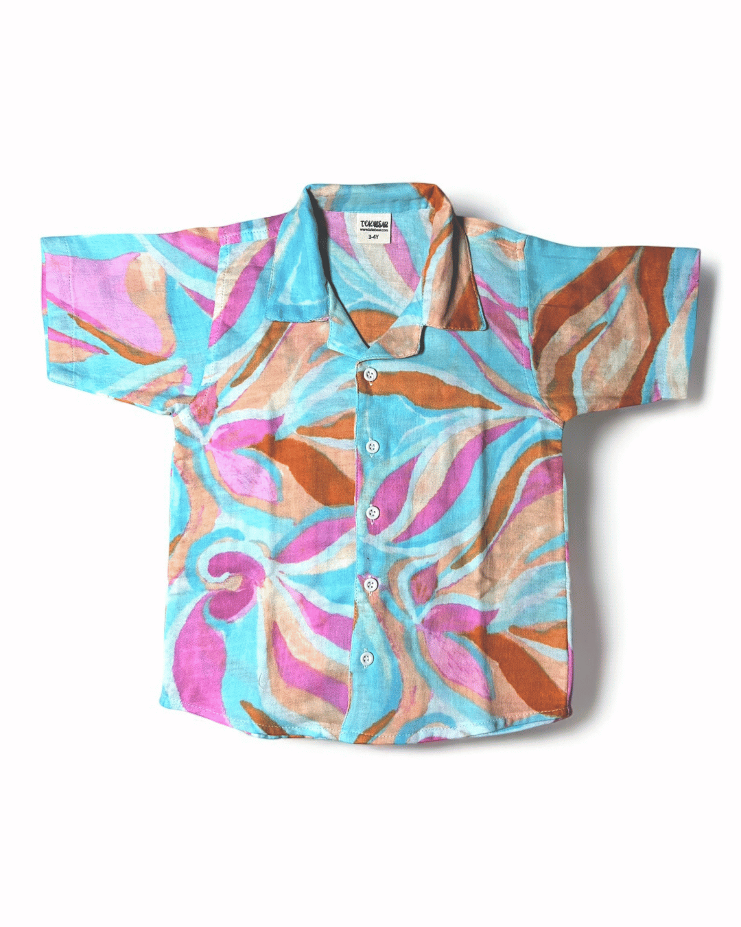 Short Sleeve Resort Collar Shirt with Shorts - Unisex Muslin Co-ord Set