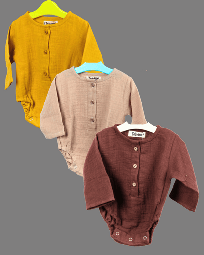 Organic Cotton Full Sleeve Onesie - Combo of 3