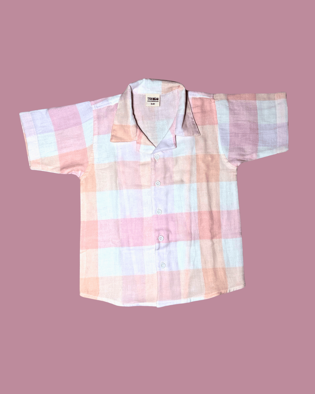 Short Sleeve Resort Collar Shirt with Shorts - Unisex Muslin Co-ord Set