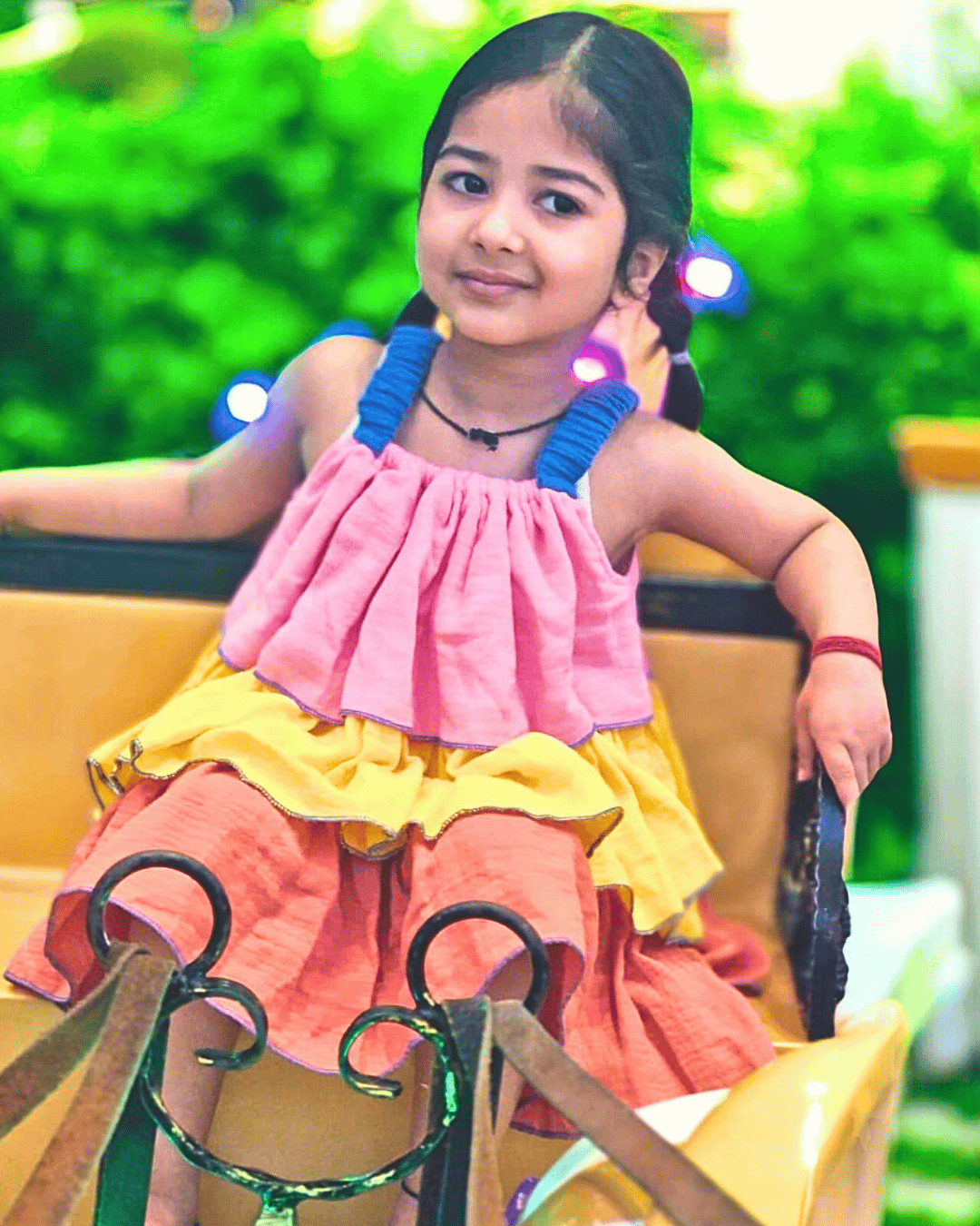 100% Organic Cotton Sunset Bloom Layered Dress