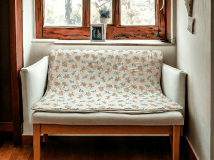 Soft Flannel and Muslin Quilted Toddler Blanket for Toddlers – Gingerbread Man