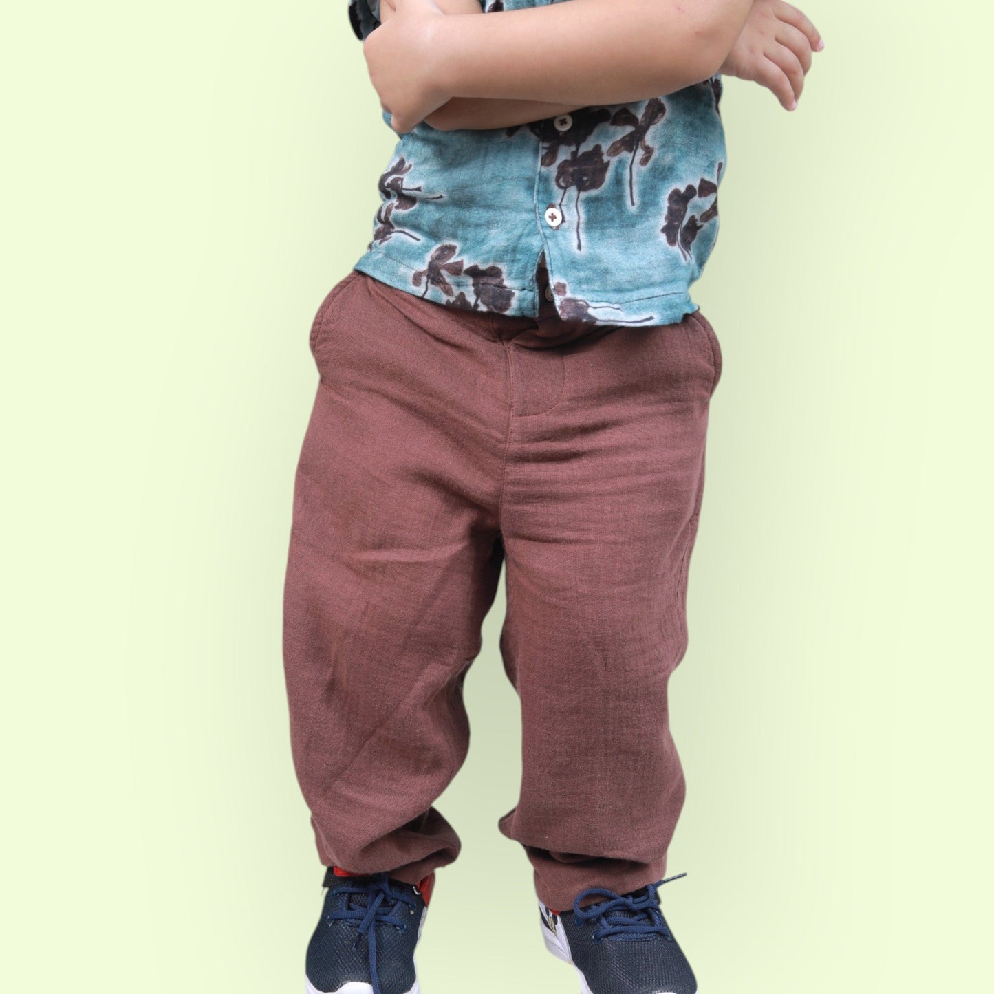 Organic Cotton Trouser/Pant for Kids – Unisex, Relaxed Fit with Adjustable Waist
