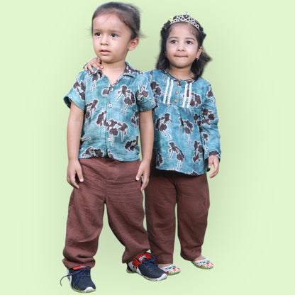 Organic Cotton Trouser/Pant for Kids – Unisex, Relaxed Fit with Adjustable Waist