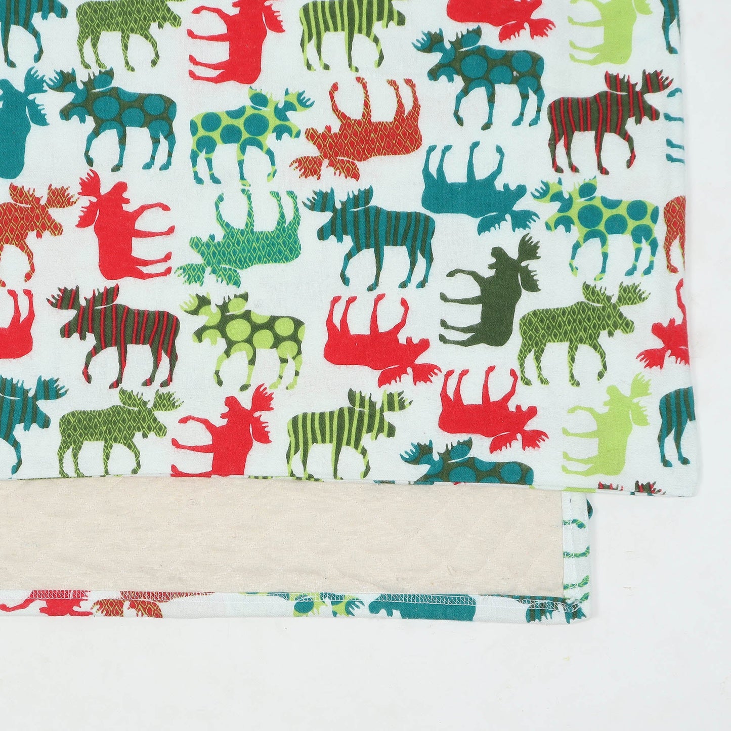 Surgical Grade Cotton Quilted Toddler Duvet with Flannel Cover (Set of Two) - Multicolour Reindeer