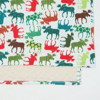 Surgical Grade Cotton Quilted Toddler Duvet with Flannel Cover (Set of Two) - Multicolour Reindeer