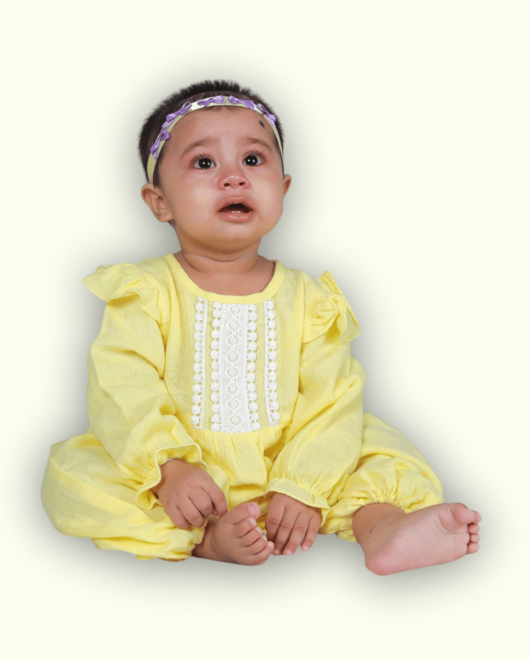 Organic Cotton Full Sleeve Ruffled Rompers for Girls