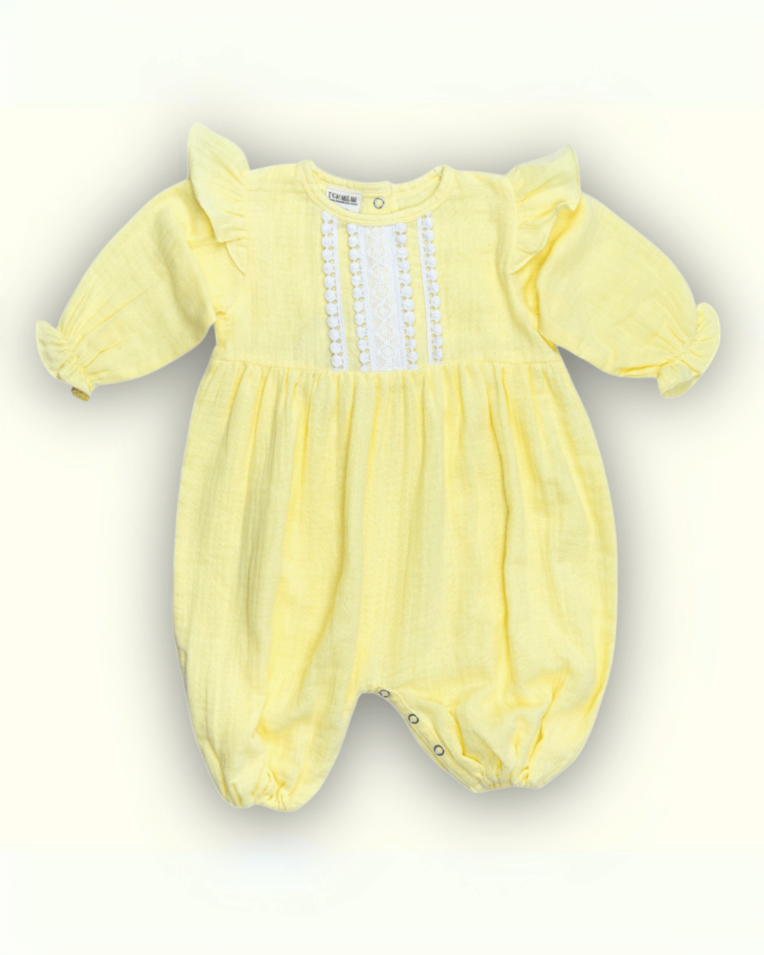 Organic Cotton Full Sleeve Ruffled Rompers for Girls