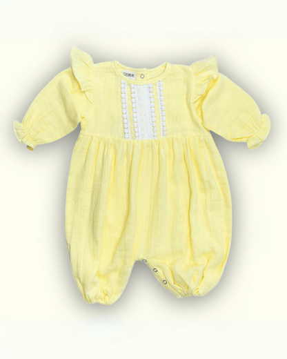 Organic Cotton Full Sleeve Ruffled Rompers for Girls