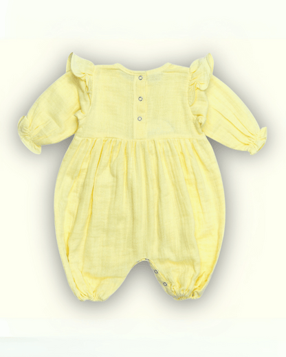 Organic Cotton Full Sleeve Ruffled Rompers for Girls