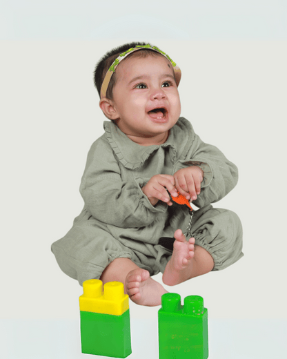 Organic Cotton Full Sleeve Ruffled Rompers for Girls