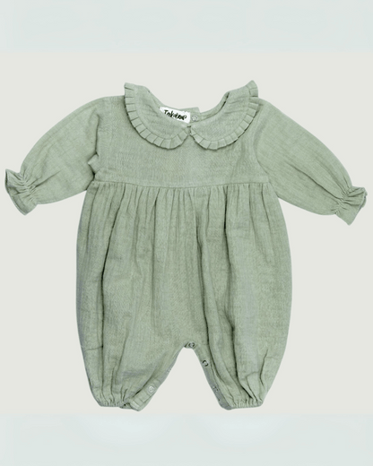 Organic Cotton Full Sleeve Ruffled Rompers for Girls