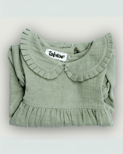 Organic Cotton Full Sleeve Ruffled Rompers for Girls