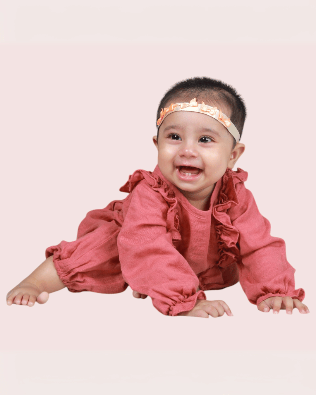 Organic Cotton Full Sleeve Ruffled Rompers for Girls