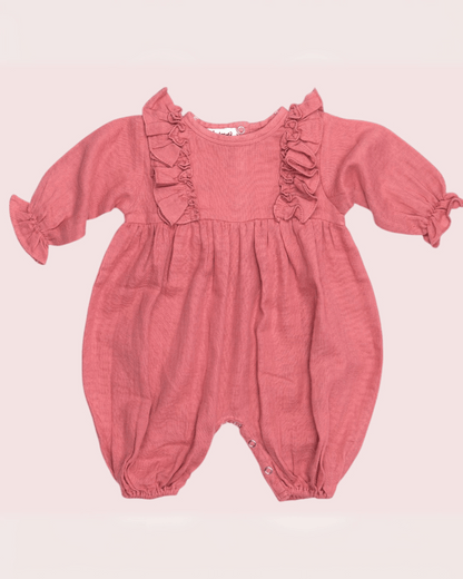 Organic Cotton Full Sleeve Ruffled Rompers for Girls